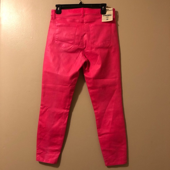 NWT L’AGENCE Margot HR Coated Rose Skinny Jeans,Size-30 - Picture 16 of 17